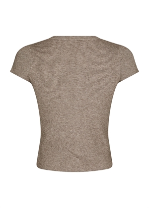 Todda knit tee Sand Melange Neo Noir 